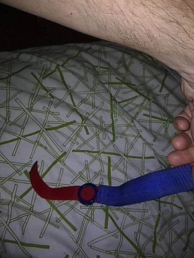 Denim style velcro watch