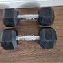2 sets of used hexagonal dumbbells Image 8