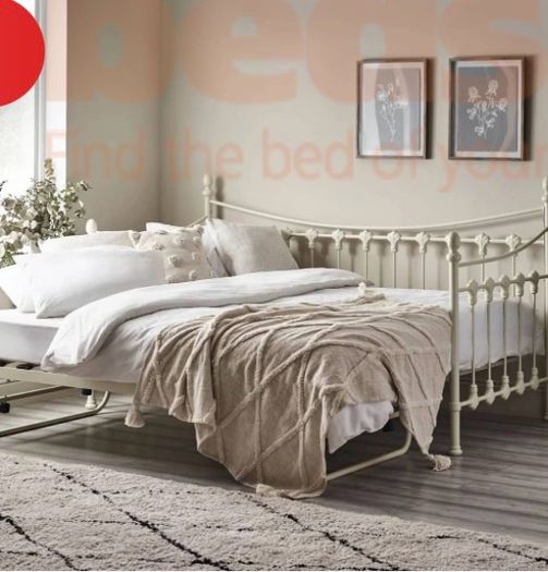 Free Cream Metal Daybed With Trundle