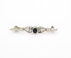 Whitby Jet Silver Brooch