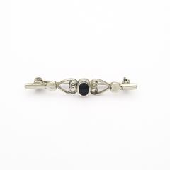 Whitby Jet Silver Brooch