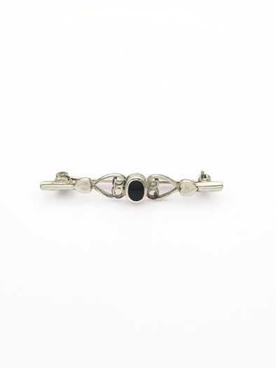 Whitby Jet Silver Brooch