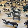 Vintage Lead Metal Farm Bundle Animals, People & Equipment Image 8