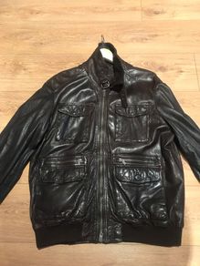 Jaket Leather Massimo Dutti