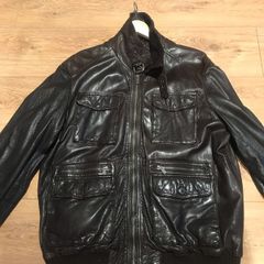 Jaket Leather Massimo Dutti