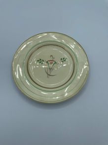 Vintage Mintons Bone China Saucer Green Band Gold Floral Art Deco Made in Englan