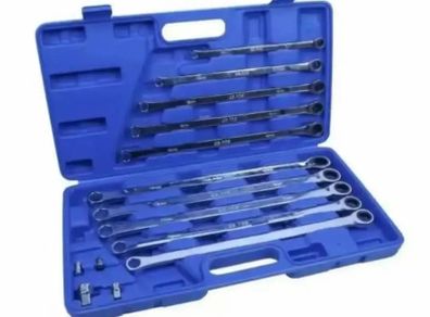 10 Piece Extra Long Ratchet Ring Spanner Set