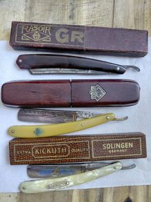 antique razor blades and razor sharpener