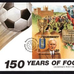 1998 Guernsey 15th Anniversary of the Cambridge Rules for Football Commemorative Stamps Miniature Sheet Official First Day Cover (FDC)