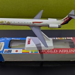 Trans World Airline 1:200 scale model airplane, MD-80 aircraft, Wings of Pride livery, made by Wooster