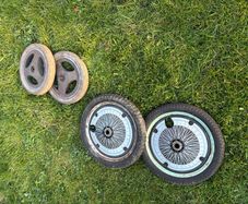 4 wheels with tyres and tubes