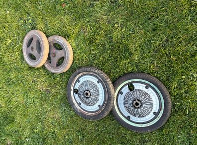 4 wheels with tyres and tubes