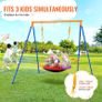 Swing Sets for Backyard 40in Saucer Swing Seat A-Frame Metal Stand 440lbs Image 2
