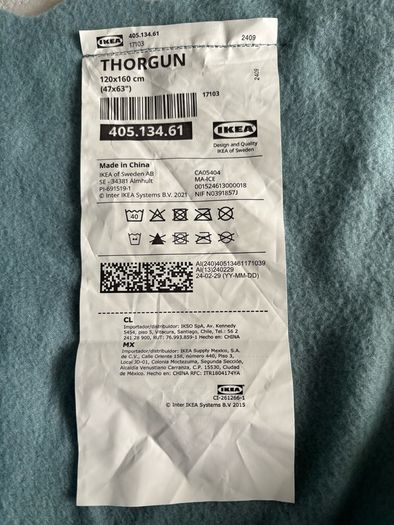 New IKEA Thorgun  Fleece / Throw 120 x 160. (47 x 63)