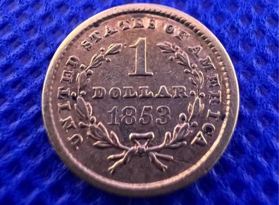 Rare 1853 Gold 1 Dollar Liberty, Type 1 Coin