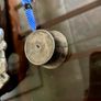 Vintage Art Nouveau Style Inkwell with Pen Tray Ink Pot Insert and Glass Dip Pen Image 8