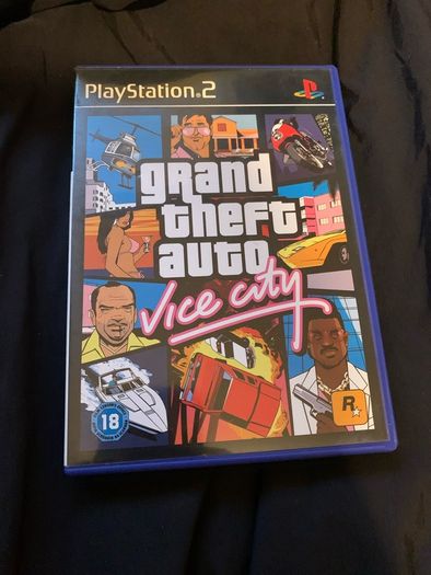 Grand Theft Auto: Vice City PS2 game w poster