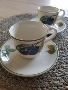 2x Noritake Paradise Footed Cups and Saucers Keltcraft