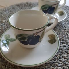 2x Noritake Paradise Footed Cups and Saucers Keltcraft