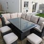 Santander Corner Dining Set with Rising Table Mixed Brown (Complete Set) Image 5