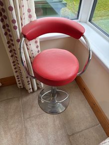Red leather bar stool