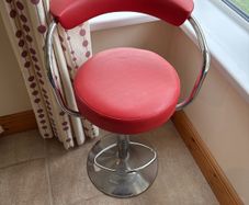 Red leather bar stool