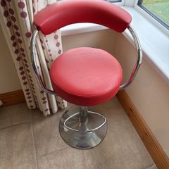 Red leather bar stool