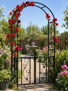 Rose arch Gate Decorative Metal Garden Trellis
