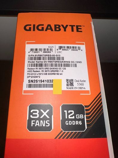 Gigabyte Rx 9070 GRE 12gb