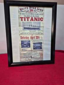 Framed Titanic "Return Voyage" Replica Memorabilia