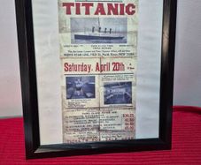 Framed Titanic "Return Voyage" Replica Memorabilia