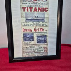 Framed Titanic "Return Voyage" Replica Memorabilia