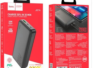 20000mAh PD20W+QC3.0 Fast Charging Power Bank J87A Tacker