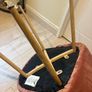 Pinky Velvet Accent Chair with arm rest and Wooden effect Metal Legs Image 9