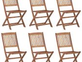 Folding Outdoor Chairs 6 pcs Solid Acacia Wood