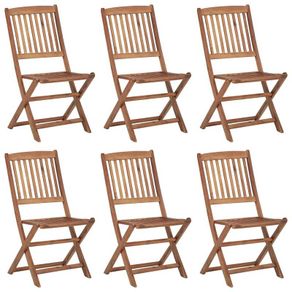 Folding Outdoor Chairs 6 pcs Solid Acacia Wood