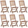 Folding Outdoor Chairs 6 pcs Solid Acacia Wood Image 5