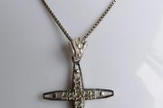 Vintage 925 Sterling Silver Necklace With Cross Pendant length 16" - 6,3g