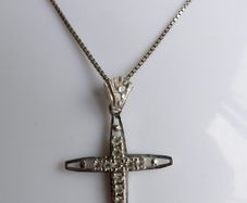 Vintage 925 Sterling Silver Necklace With Cross Pendant length 16" - 6,3g