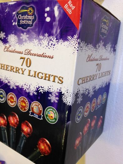 Cherry Lights 70 Red Bulb Christmas Lights