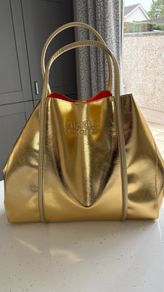 Anxious Preoccupied The Oversized Tote - Gold Metallic