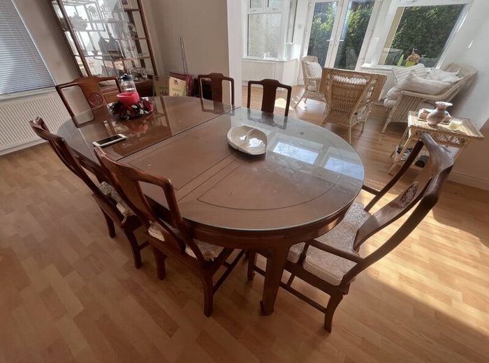 Solid Rosewood Dining Table & Chairs