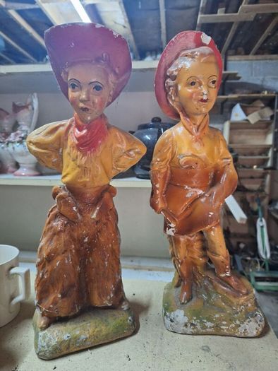 Vintage Carnival Chalkware Statues