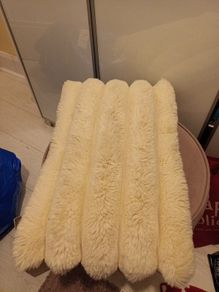 Cream fur cushion