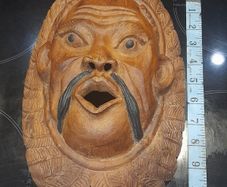 Wood Carved Japanese Mask