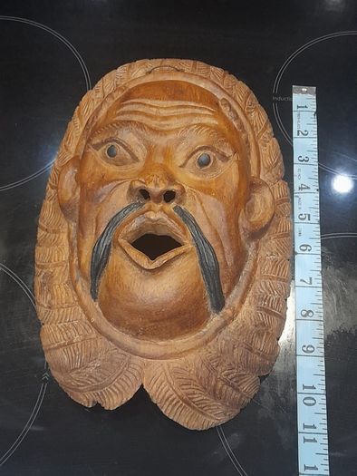 Wood Carved Japanese Mask