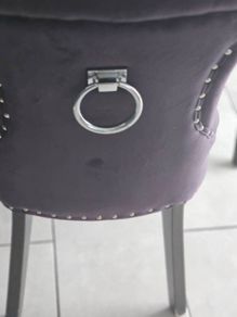 2 black velvet chairs