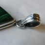Large Modern Sterling Silver Malachite Teardrop Pendant 925 Hallmarked Birmingham 23.4g Image 4