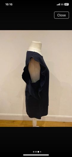 Cos navy fancy sleeve top size 10
