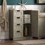 Priano Bathroom Cupboard 4 Drawer 1 Door Floor Standing Cabinet, Grey, Unit Storage Wood Image 2